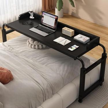 Imagem de Mesa sobre a cama com rodas com trava, altura ajustável sobre a cama, mesa multifuncional móvel cruzada para quarto/sala de estar/escritório, cama trabalho/casa de banho