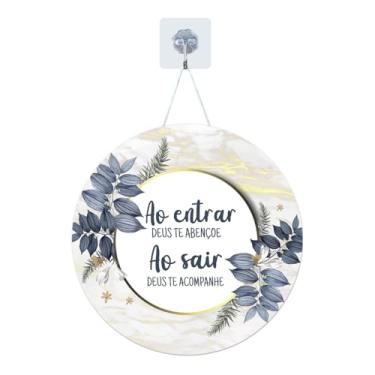 Imagem de Placa Enfeite Porta Decorativa com Corda Redonda MDF Adesivado Frases Cristãs 25cm (GP-FRC0002)