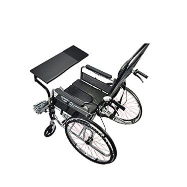 Imagem de Bandeja de regaço para cadeira de rodas acessórios de mesa bandejas médicas universais mesa para comer, leitura descanso adequado para cadeiras de rodas manuais ou elétricas (cor: Black)