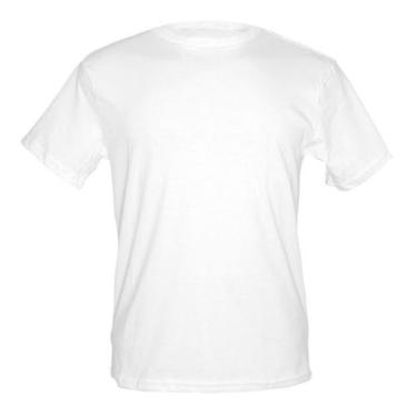 Imagem de camiseta branca gola careca para Sublimação não transparente 1 unidade