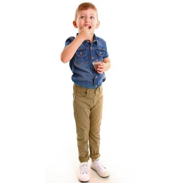 Imagem de Camisa Jeans Infantil Manga Curta com Bolso-Feminino