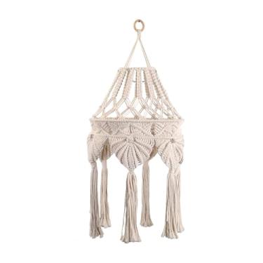 Imagem de Generic Abajur de macramê boêmio, abajur com lâmpada não inclusa, decoração boho, pendente, capa para canto de banheiro