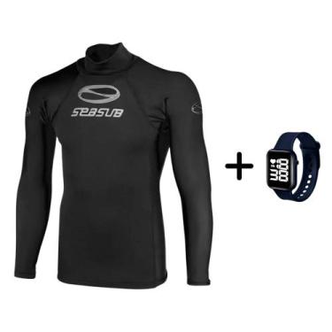 Imagem de Camiseta Camisa Blusa De Lycra Com Proteção Solar Mergulho Natação Pes