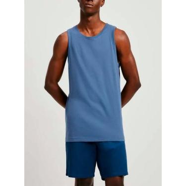 Imagem de Camiseta Regata Hering 0111 Masculina World Algodão T. P/XXG, XXG, Az2