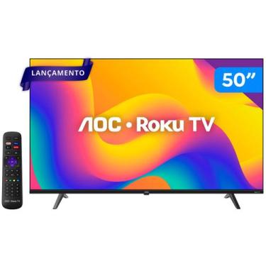 Imagem de Smart TV 50" AOC 4K DLED 50U7045/78G Roku TV Quad Core Google Assisten