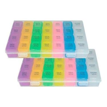 Imagem de Porta Comprimido Semanal Caixa Resistente 2 Peças - Mona