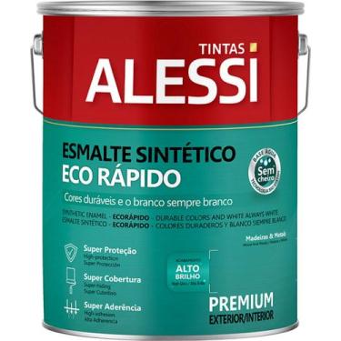 Imagem de Tinta Esmalte Eco Rápido Branco Acetinado - Tintas Alessi, 3,6lt