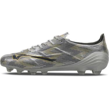 Imagem de Chuteira de Campo Masculina Mizuno Alpha II Japan MD, Prata, 40