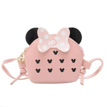 Imagem de Bolsa Infantil de Mensageiro em PU - Com Zíper e Design Fofo, rosa