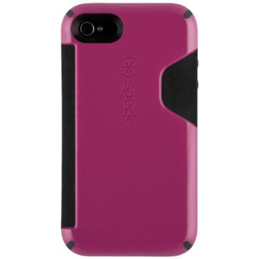 Imagem de Speck Capa de cartão CandyShell Produtos para iPhone 4/4S - 1 pacote - Estojo de transporte - magenta profundo/preto