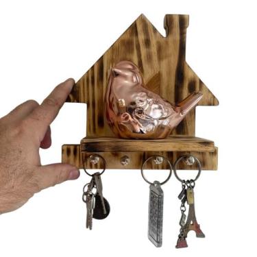 Imagem de Porta Chaves Casa Com Prateleira Moderno Com Desenho - Oliva Store