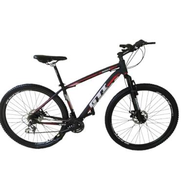 Imagem de Bicicleta Aro 29 Gti Roma 27v Alumínio Garfo com Suspensão Freio a Disco Mecânico com Pneu Faixa Bege (Preto/Vermelho, 15)