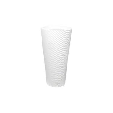 Imagem de Vaso Planta Decorativo Polietileno Grande Luxo Flores 55x28,5 Branco -