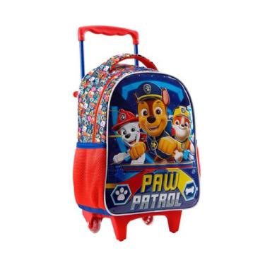 Imagem de Mochila Rodas Patrulha Canina 16" Escolar Turma Infantil, Azul