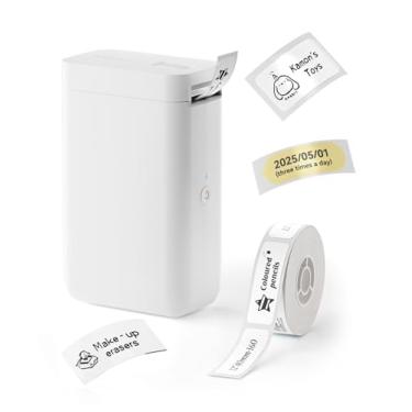 Imagem de NIIMBOT Fabricantes de etiquetas D101 com 1 rolo de fita de 0,47 x 1,57 polegadas, impressora de adesivos inteligente portátil para uso escolar, editável em telefone celular, largura de impressão