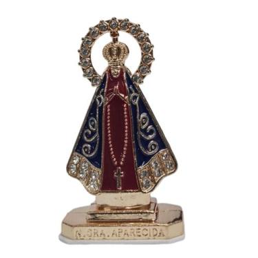 Imagem de Imagem Nossa Senhora Aparecida Miniatura Dourada Com Dupla Face Ref:18