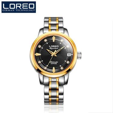 Imagem de Relógio Feminina Loreo 6107 à Prova D'água Preto