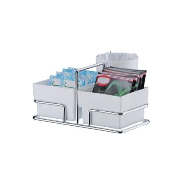 Imagem de Organizador Para Sachês E Mexedor Caffè Future Branco E Cromado