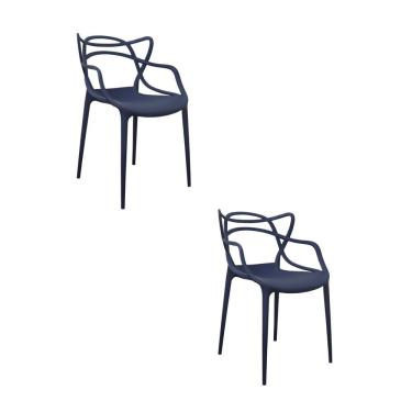 Imagem de Kit 2 Cadeiras Polipropileno Aviv Fratini Azul Marinho
