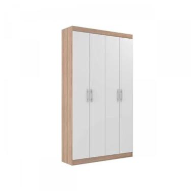 Imagem de Armário Multiuso Milão 4 Portas E 8 Prateleiras - Demolição - Branco Demolição - Branco