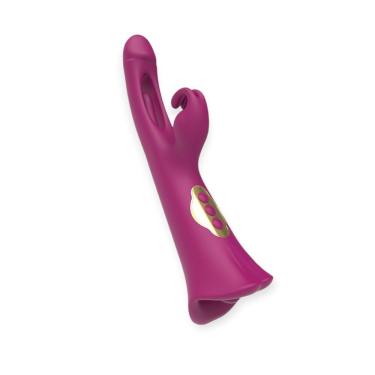 Imagem de Vibrador De Ponto G Com Dedilhar E Estimulador Clitoriano Com Boca Tease Park - S-hande - Vinho
