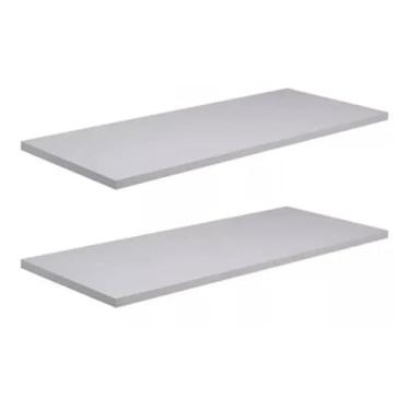 Imagem de kit 2 Prateleiras 50x20 na cor branca fosco 100% MDF (kit com 3 preteleiras)