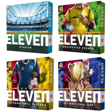 Imagem de Eleven Football Manager Board Game Expansions Bundle: Unexpected Events, Stadium, International Cup, and International Players Expansions (4 Items)
