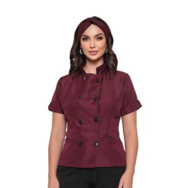 Imagem de Dolma Chef Feminina Manga Curta Bordo Celine - Gardenia Jalecos, P