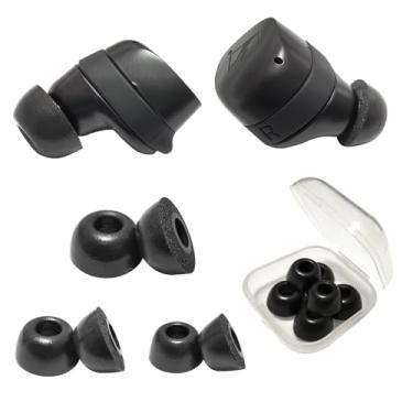 Imagem de Mijusun Ponteiras De Espuma Viscoelástica Para Fones Ouvido Substituição Sennheiser Momentum 3/4, Sem Fio, Encaixe Perfeito Em 3 Pares, Preto Lms