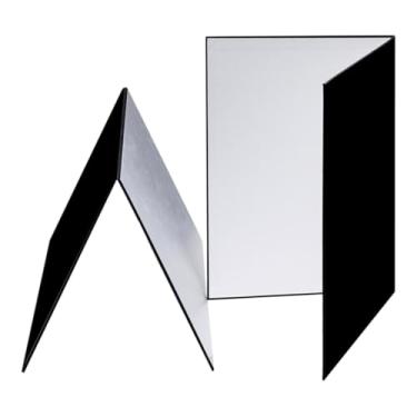 Imagem de FVDPWYE 2 Peças 3 em 1 Refletores de Luz Fotografia Papelão Dobrável Fotografia Adereço Profissional para Estúdio de Joias Interno E Externo, Preto Branco Prata, A4