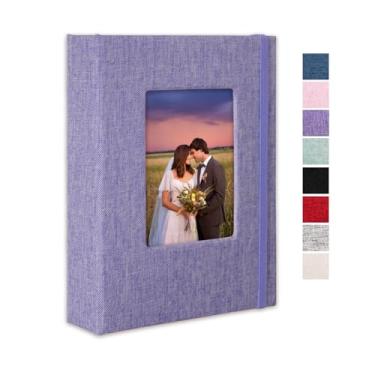 Imagem de Cherrich Álbum De Fotos Pequeno 5X7, Livro Ilustrado Linho, Cada Mini 26 Páginas Com 52 Fotos, Pasta Apresentação Arte Para Cartões Postais E Armazenamento