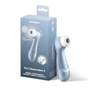 Imagem de Satisfyer Pro 2 Estimulador de Clitóris com Pulso de Ar - Tecnologia de Ondas de Pressão de Sucção do Clitóris Sem Contato, à Prova d'Água, Recarregável (Azul)