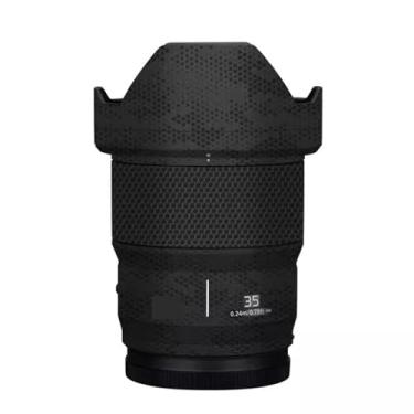 Imagem de Película protetora de lente de câmera película protetora de vinil adesivo premium para Panasonic Lumix S 35 mm F1.8 decalque de fotografia 35 1,8 (preto de bambu)