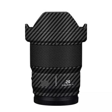 Imagem de Adesivo de lente de câmera antiarranhões para Panasonic Lumix S 24 mm F1.8 Película protetora de revestimento protetor corporal capa para 24 1,8 (fibra de carbono preta)