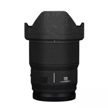 Imagem de Película protetora de lente de câmera película protetora de vinil adesivo premium para Panasonic Lumix S 35 mm F1.8 decalque fotográfico 35 1.8 (preto circuito)