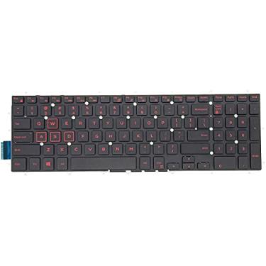 Imagem de Teclado para laptop, inglês dos EUA, retroiluminado vermelho, sem acabamento de teclado, substituição compatível com laptop de jogos Dell G7 7588 7590 7790, G5 5587 5590, G3 3579 3779 3590 Series Game