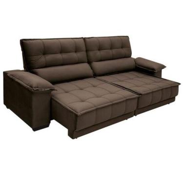 Imagem de Sofá Reclinável e Retrátil 2,30m Terraza Linoforte, Marrom