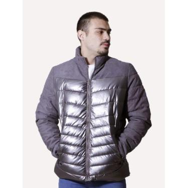 Imagem de Jaqueta Victory Eagle Metalizada Puffer Recorte Cinza, M/M