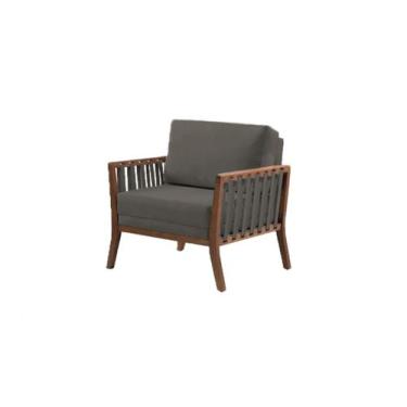 Imagem de Poltrona Elo Veludo - Cinza - Ferreira Estofados