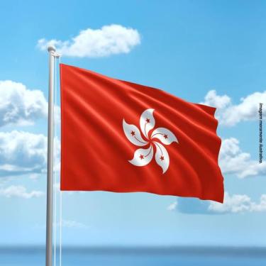 Imagem de Bandeira de Hong Kong 80cmx140cm Tecido Oxford 100% Poliéster - Presen