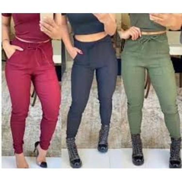 Imagem de Calça feminina jogger bengaline tendência - filó modas , Rose, m