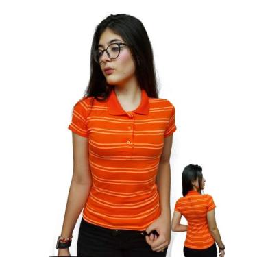 Imagem de Babylook gola polo feminina - H. MAJONI, G, Laranja