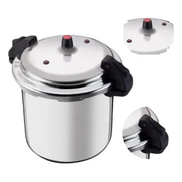 Imagem de Panela De Pressão Grande 20 Litros Para Cozinha Industrial Restaurante Feijoada Com Fechamento Externo de 02 Valvula de Segurança