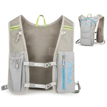 Imagem de JEELAD Mochila de hidratação para corrida, capacidade de 5 L, para caminhadas, corrida, ciclismo, maratona, trilha (cinza B (5L) - apenas colete, tamanho único)