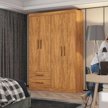 Imagem de Guarda Roupa Casal Lu 4 Portas 2 Gavetas Carioca Móveis Cinamomo