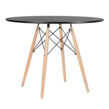 Imagem de Mesa De Jantar Eames Tampo Redondo Preto 110cm - La Mobilia