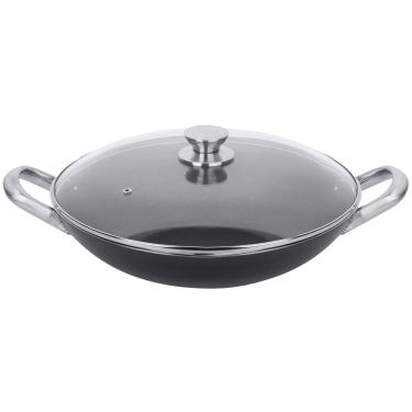 Imagem de Frigideira Wok Multiflon Profissional em Alumínio com Revestimento Antiaderente 7 Camad...