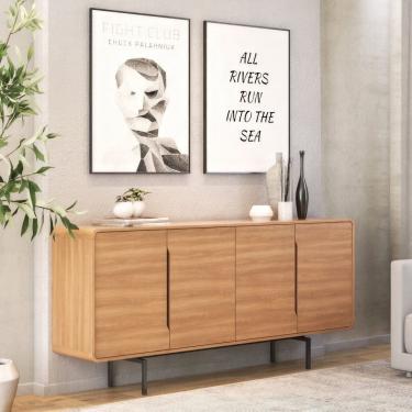 Imagem de Buffet para Sala de Jantar 4 Portas Otto Espresso Móveis Freijo/ Preto