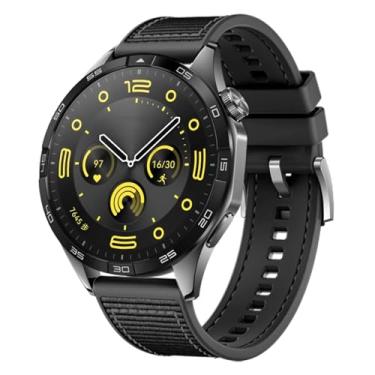 Imagem de HAOZHI 22mm Pulseira Compatível com Huawei Watch GT 6 5 4 3 2 46mm,GT6 GT5 GT3 GT2 Pro 46mm,GT3 SE,Watch 5 4 3 Pro,Bracelete Correia de Nylon para Huawei Ultimate 2 Design,Buds,GT Runner (Preto)