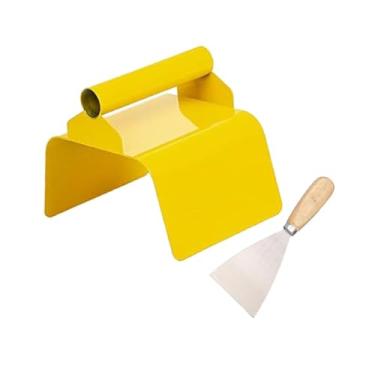 Imagem de Generic Desempenadeira de borda de jardim, ferramenta de borda de jardim, aplicação de massa de cimento para alvenaria, reboco versátil, desempenadeira de, Straight Edge Amarelo